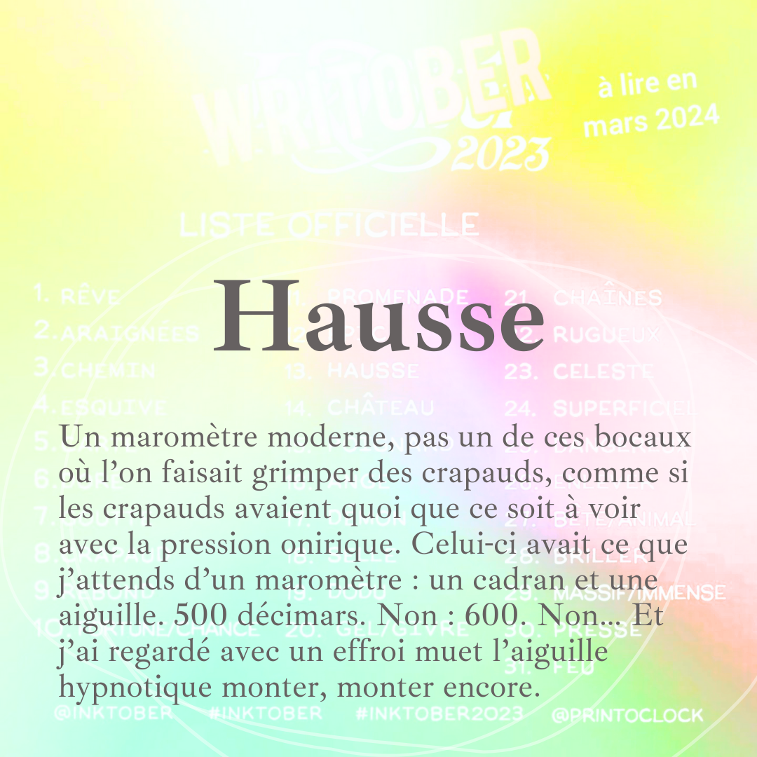 Hausse #13 – Writober 2023